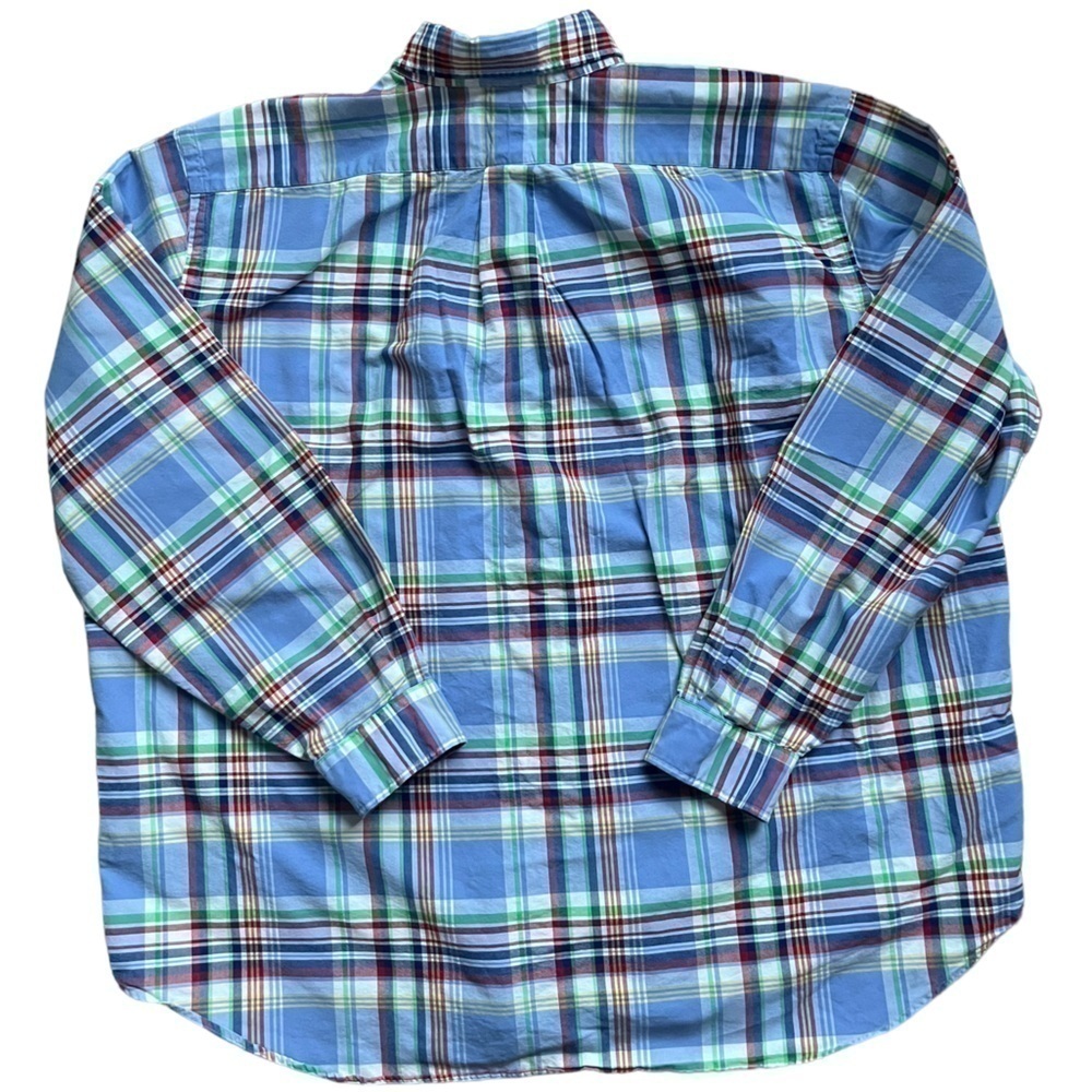 POLO RALPH LAUREN MEN'S NAVY GREEN LONG SLEEVE PLAID OXFORD SHIRT size 2XB. - Picture 3 of 7